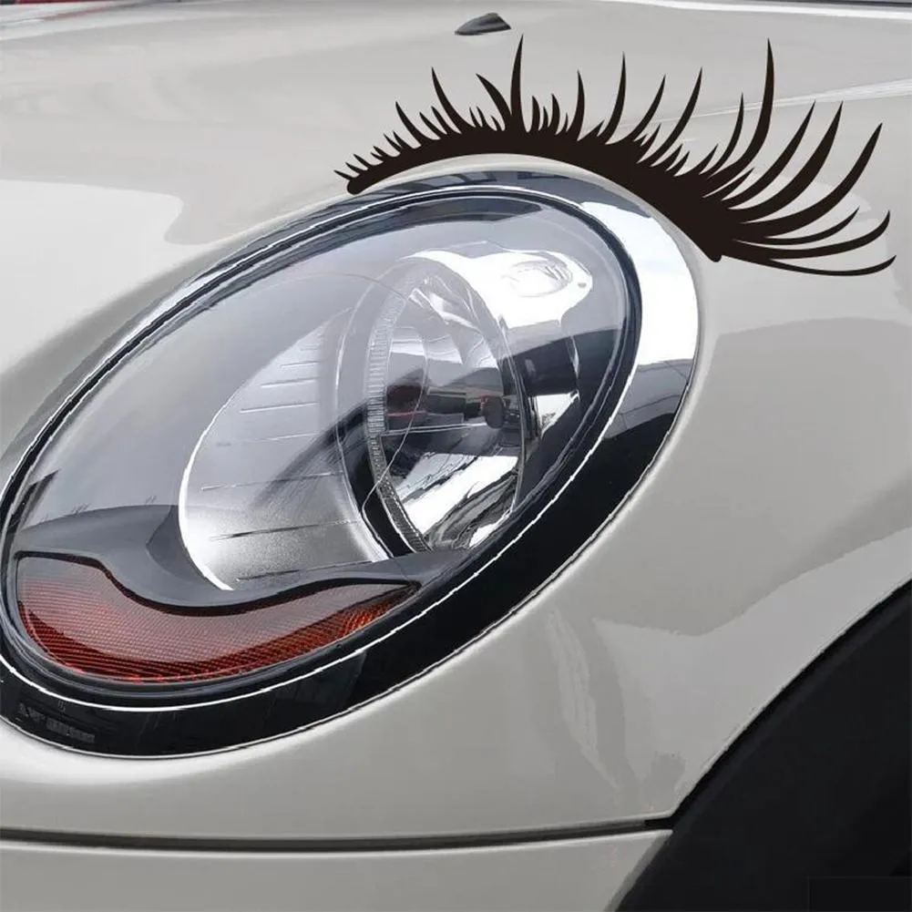 Motorcycle eyebrow sticker A278 PET 25x11cm strong adhesion headlight decal black