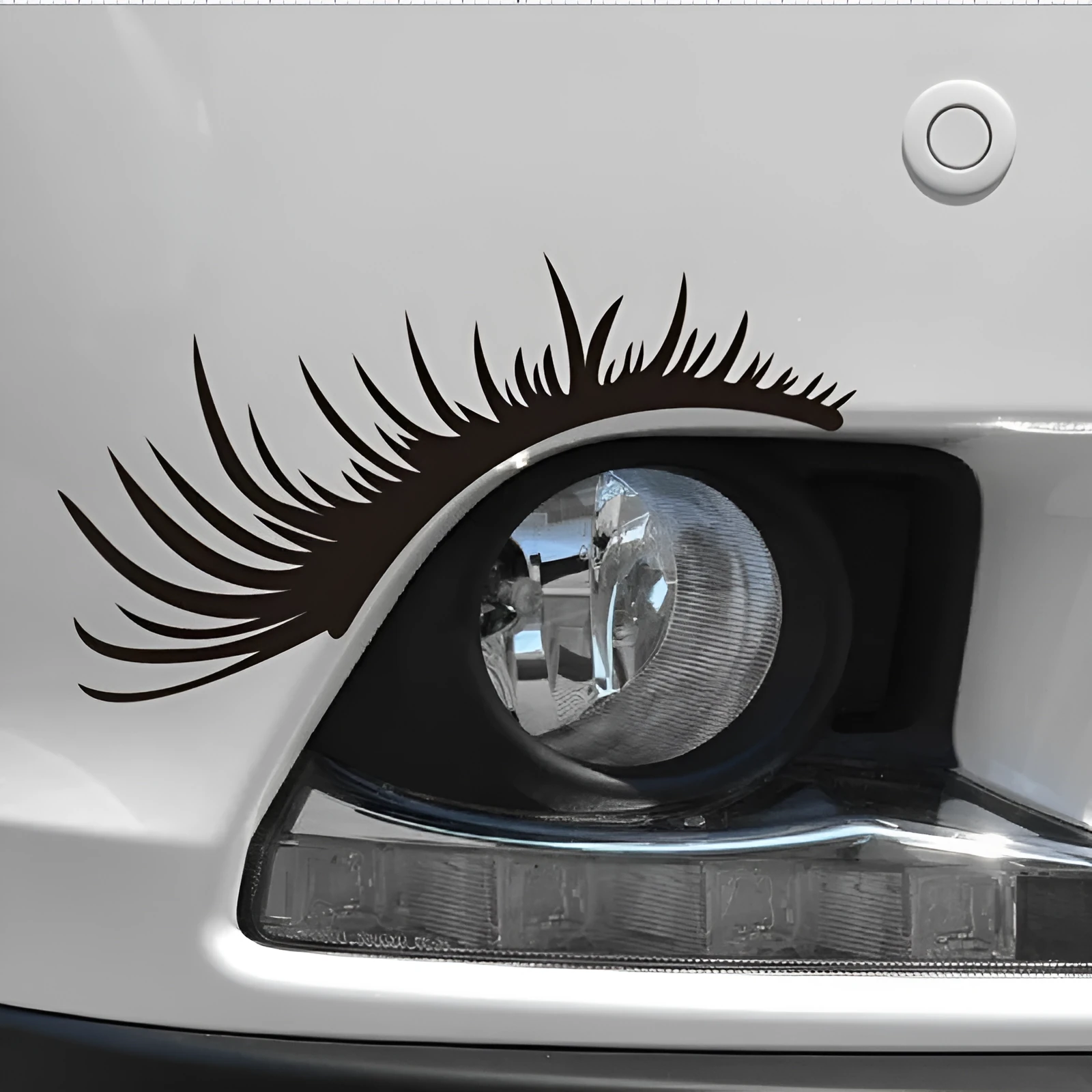 Motorcycle eyebrow sticker A278 PET 25x11cm strong adhesion headlight decal black
