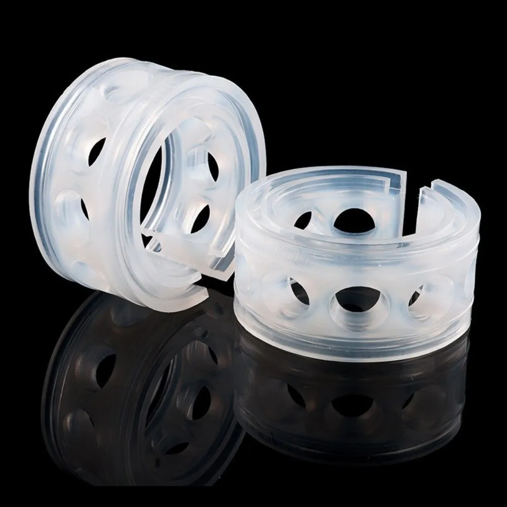 Transparent rubber spring shock absorbers for car modification in six size options with dimensional specifications