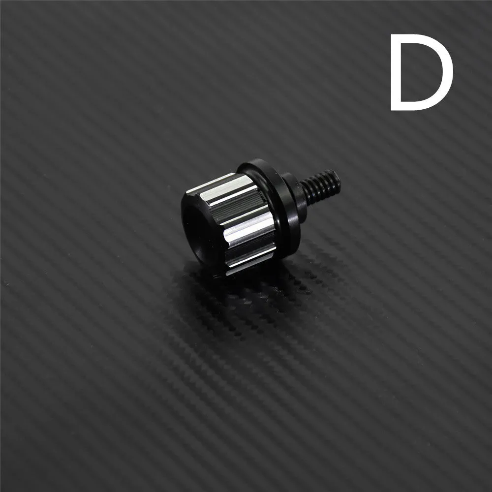Black aluminium alloy 6mm screw cap cover seat cushion seat pack nut on white background