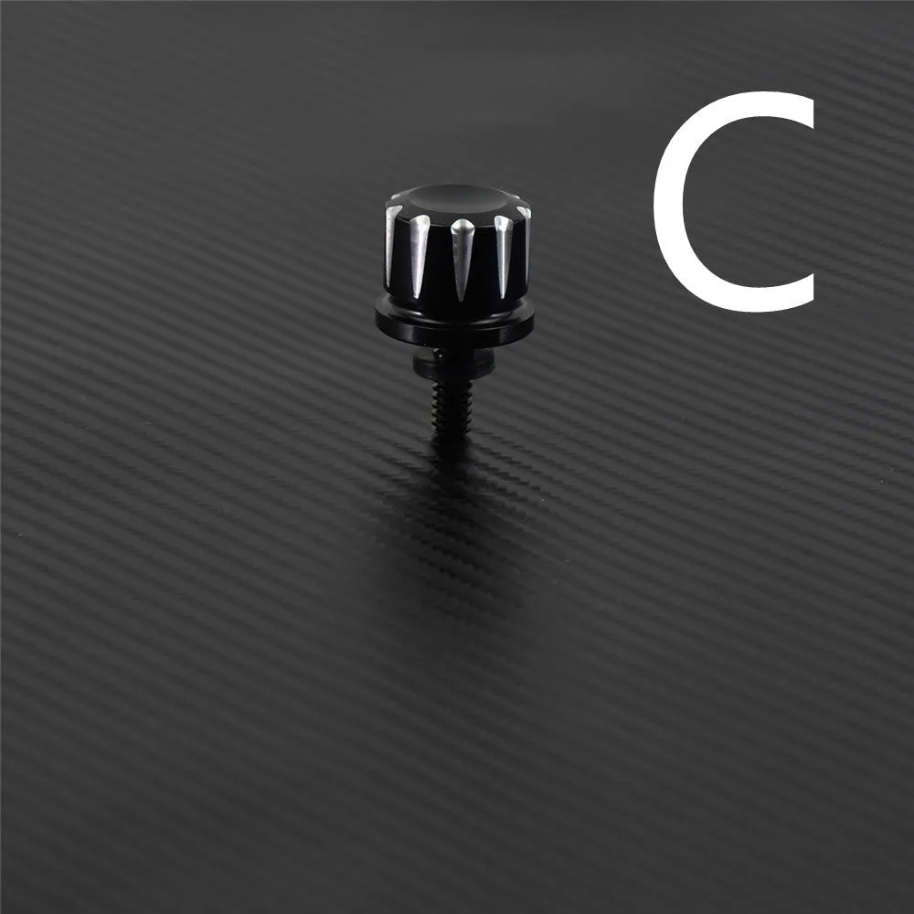 Black aluminium alloy 6mm screw cap cover seat cushion seat pack nut on white background