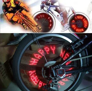 7LED double-sided gas nozzle lamp for bicycles in red and blue, 7.8 cm size