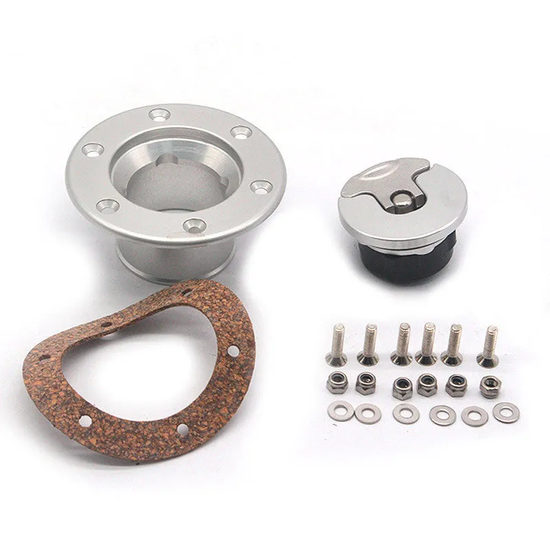 Silver aluminium alloy fuel tank cap universal fit for most cars item TU-SLYXG01