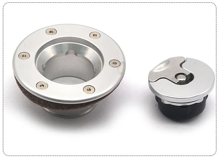 Silver aluminium alloy fuel tank cap universal fit for most cars item TU-SLYXG01