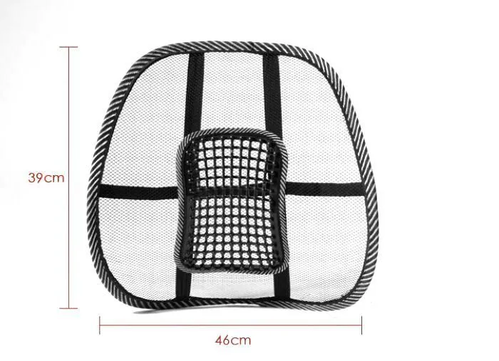 Four seasons universal breathable mesh massage pad in black, 39x46cm waist pad on a chair