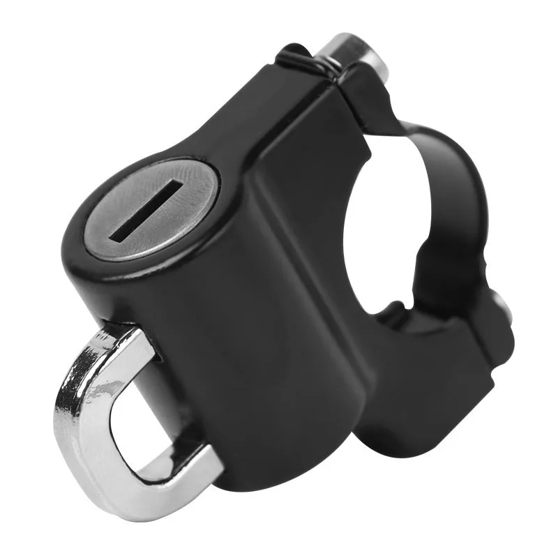 Anti-theft fixed multi-function lock black metal 58x46mm for helmet on electric car handlebar