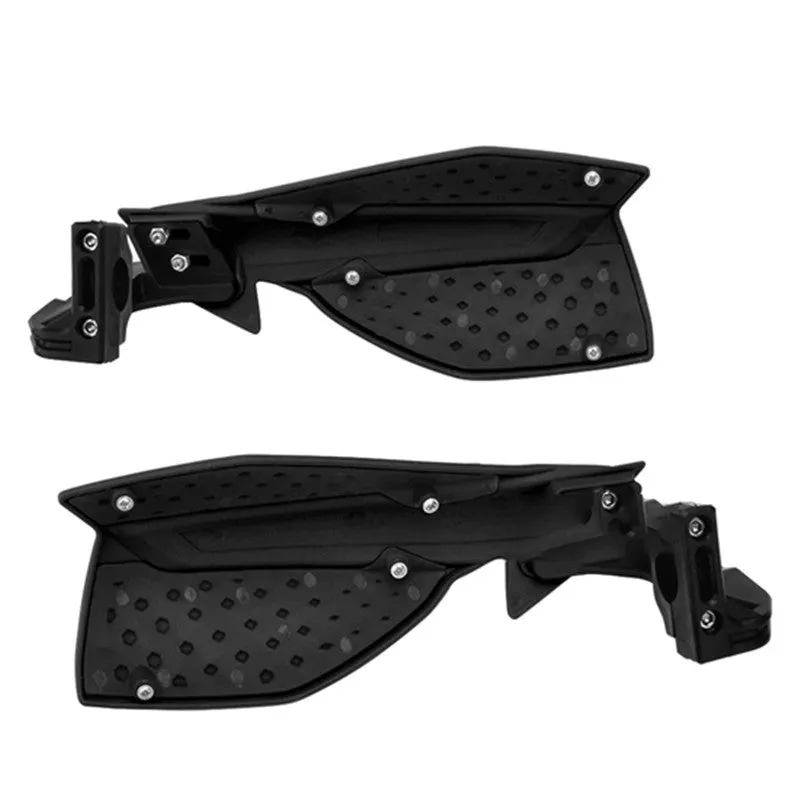 Pair of plastic motorcycle hand guard accessories in black colour