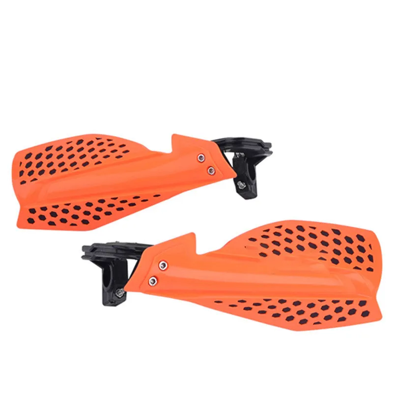 Pair of plastic motorcycle hand guard accessories in black colour