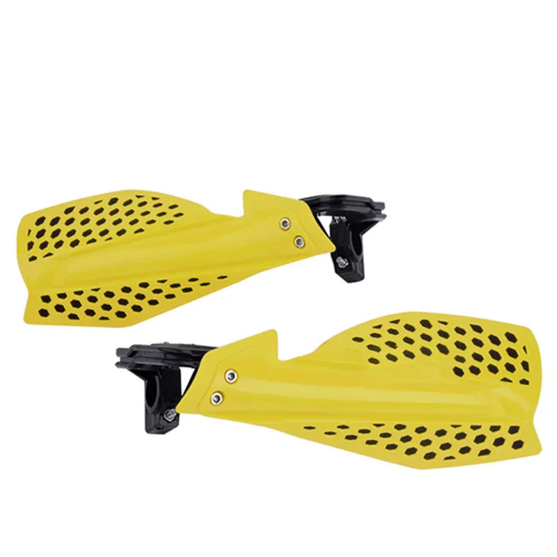 Pair of plastic motorcycle hand guard accessories in black colour