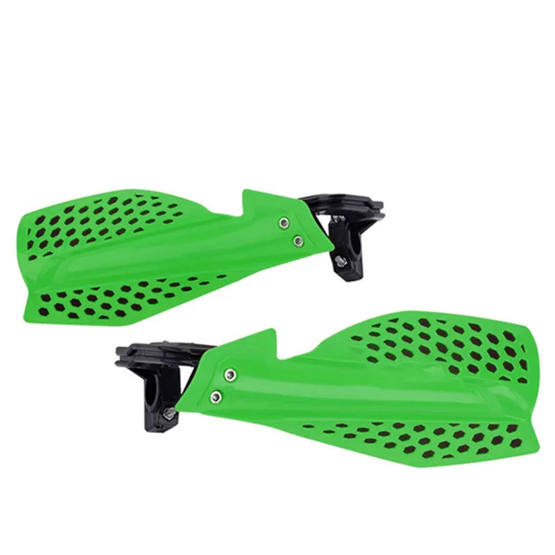 Pair of plastic motorcycle hand guard accessories in black colour