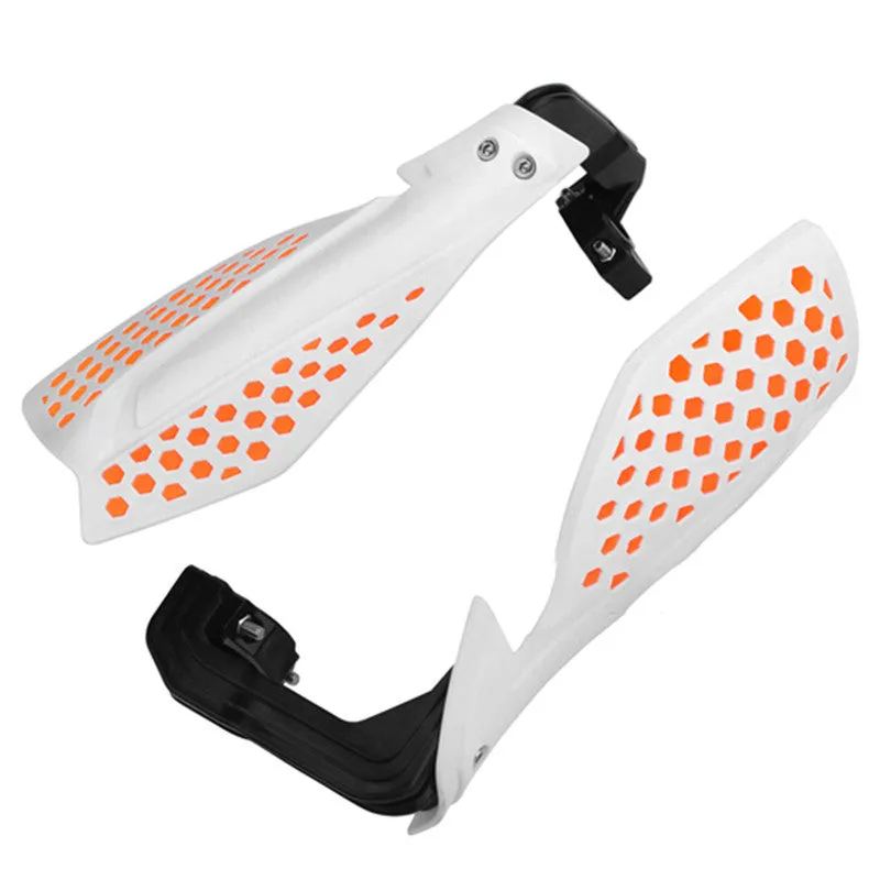 Pair of plastic motorcycle hand guard accessories in black colour