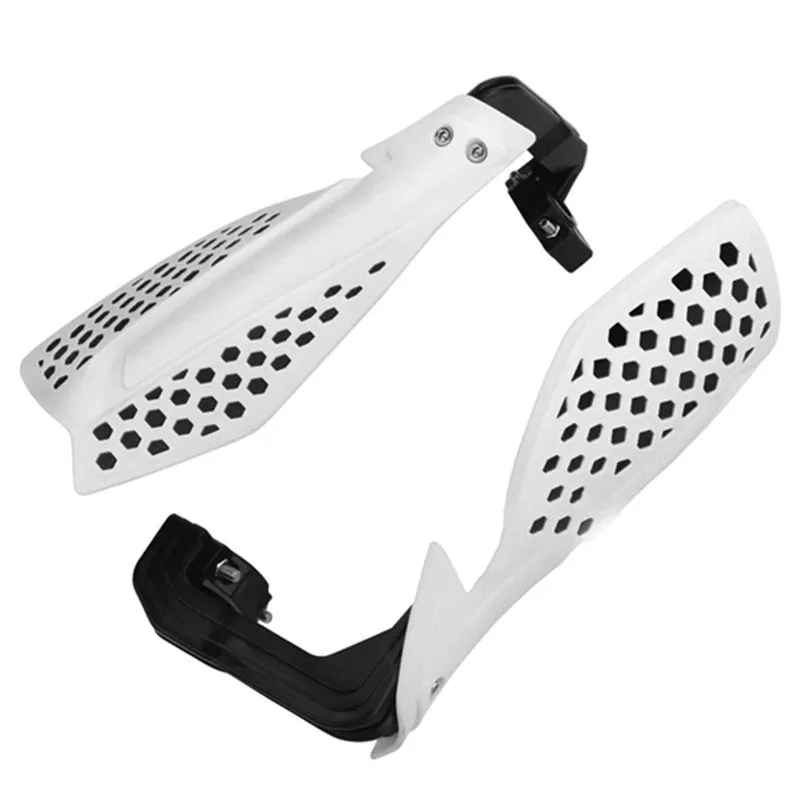 Pair of plastic motorcycle hand guard accessories in black colour
