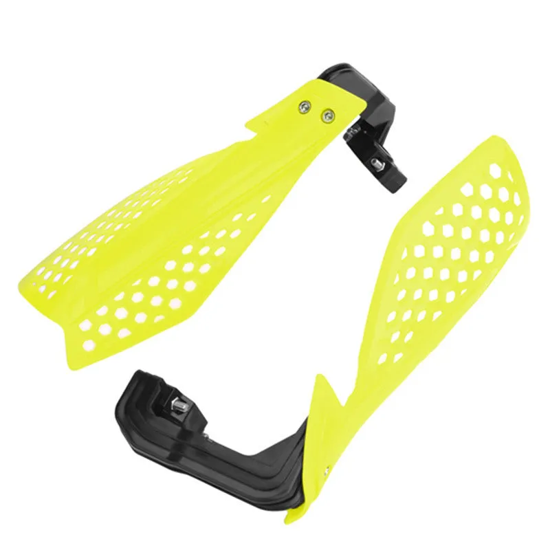 Pair of plastic motorcycle hand guard accessories in black colour