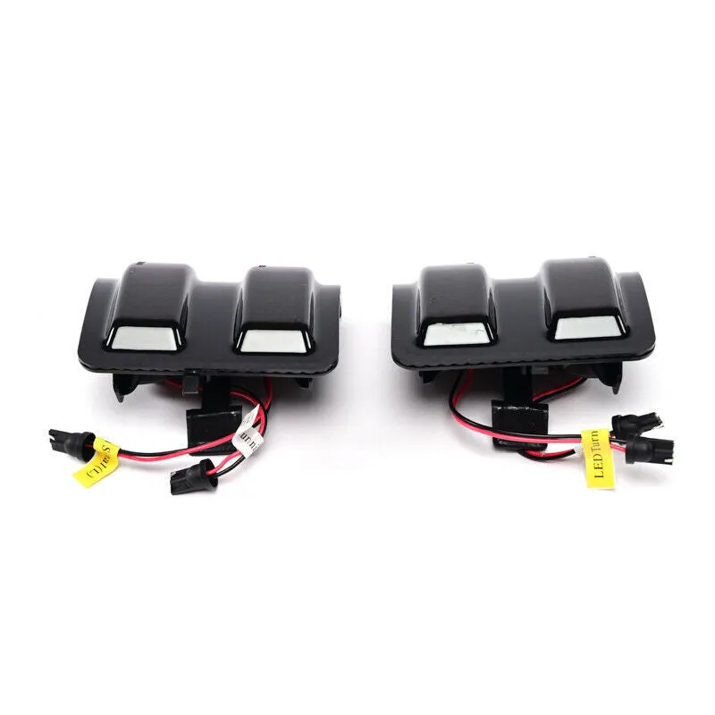Ford F250 F350 F450 F550 3-grid LED front mirror lights with clear shell and yellow-white running water mode