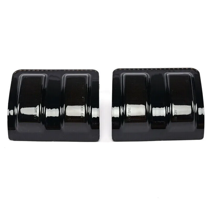Ford F250 F350 F450 F550 3-grid LED front mirror lights with clear shell and yellow-white running water mode