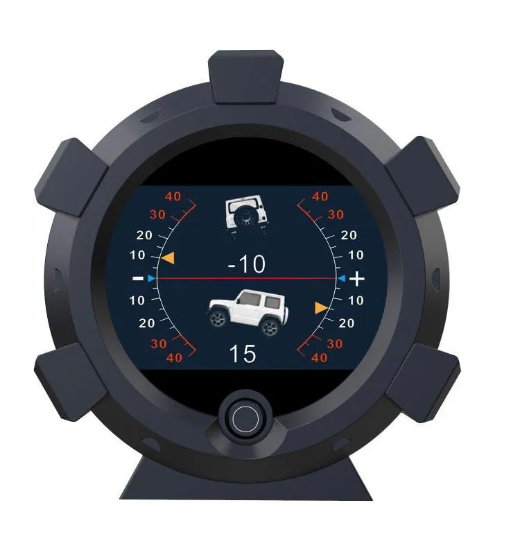 Car incline meter with satellite positioning and voltage reverse protection in OBD colour