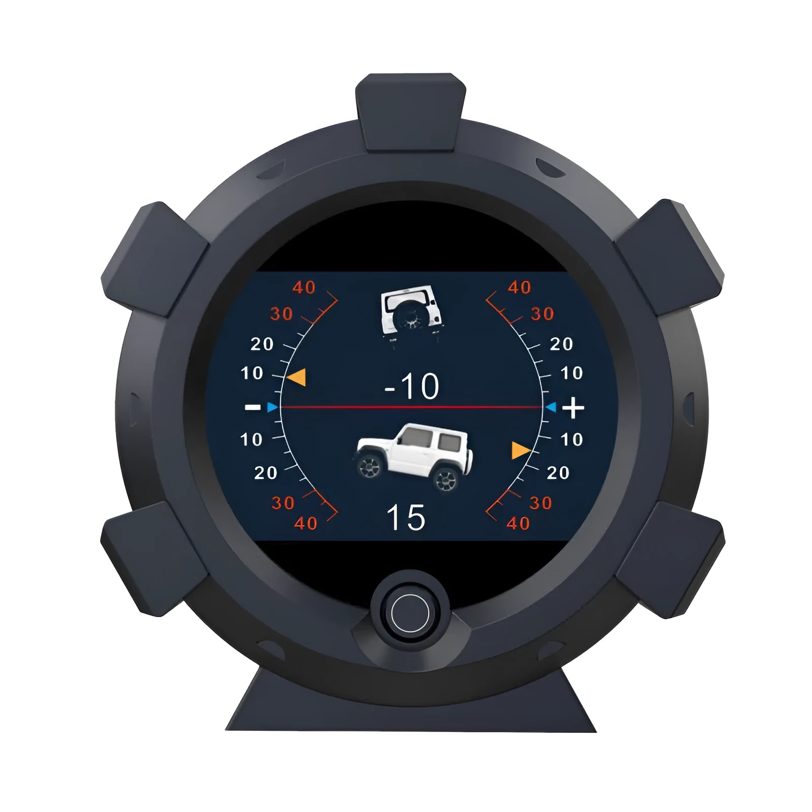 Car incline meter with satellite positioning and voltage reverse protection in OBD colour