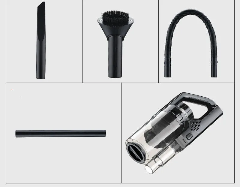 Portable 12V car vacuum cleaner with 6000 mbar suction in black and red colour for interior cleaning