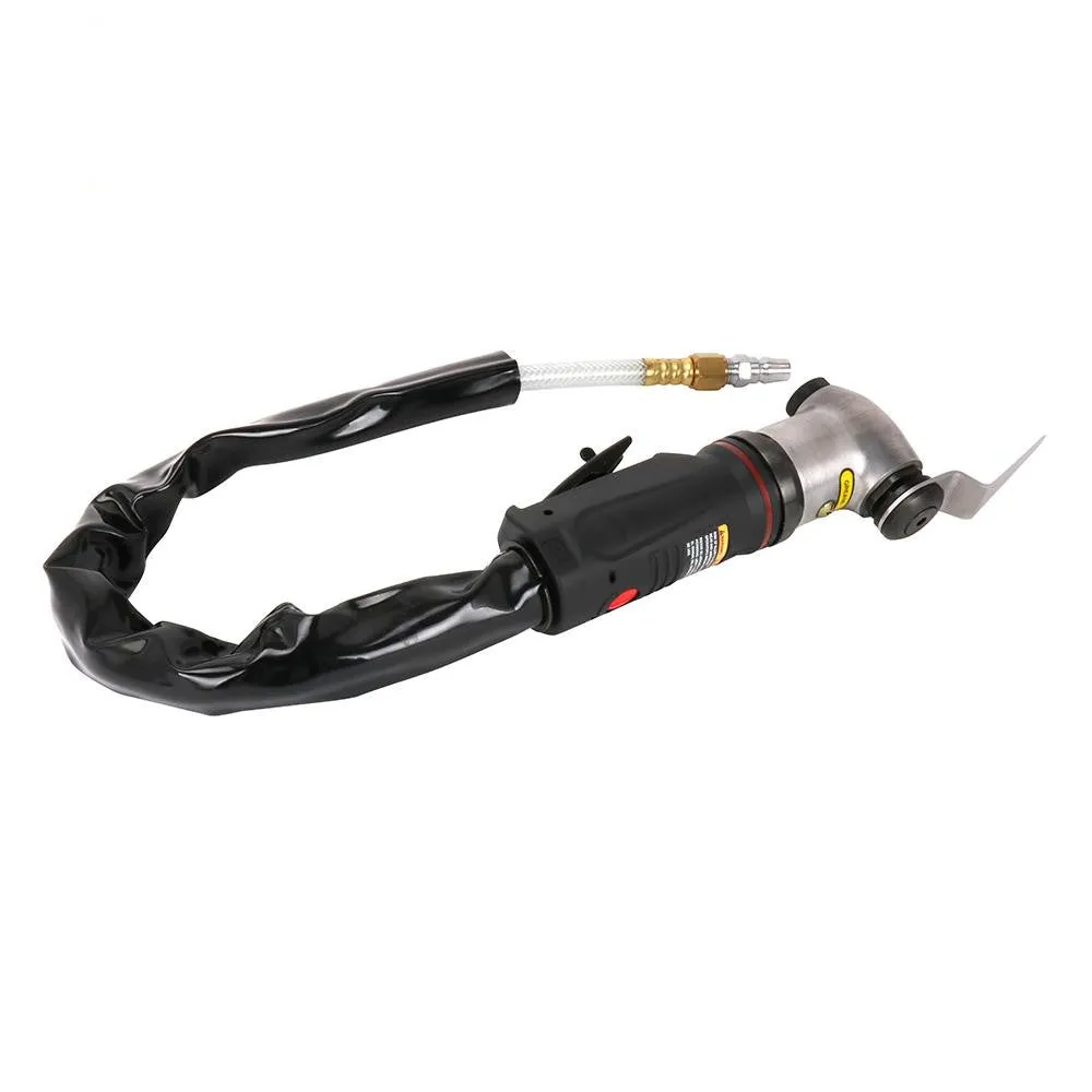 Pneumatic rubber tapping knife with black aluminium alloy body and non-slip rubber handle, 200mm blade, black colour