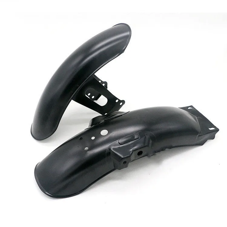32cm black steel front fender mudguard for Honda CG125 motorcycle on white background