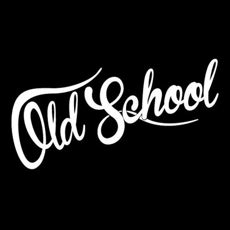 19x7cm black OLD SCHOOL reflective bumper sticker on a car bumper