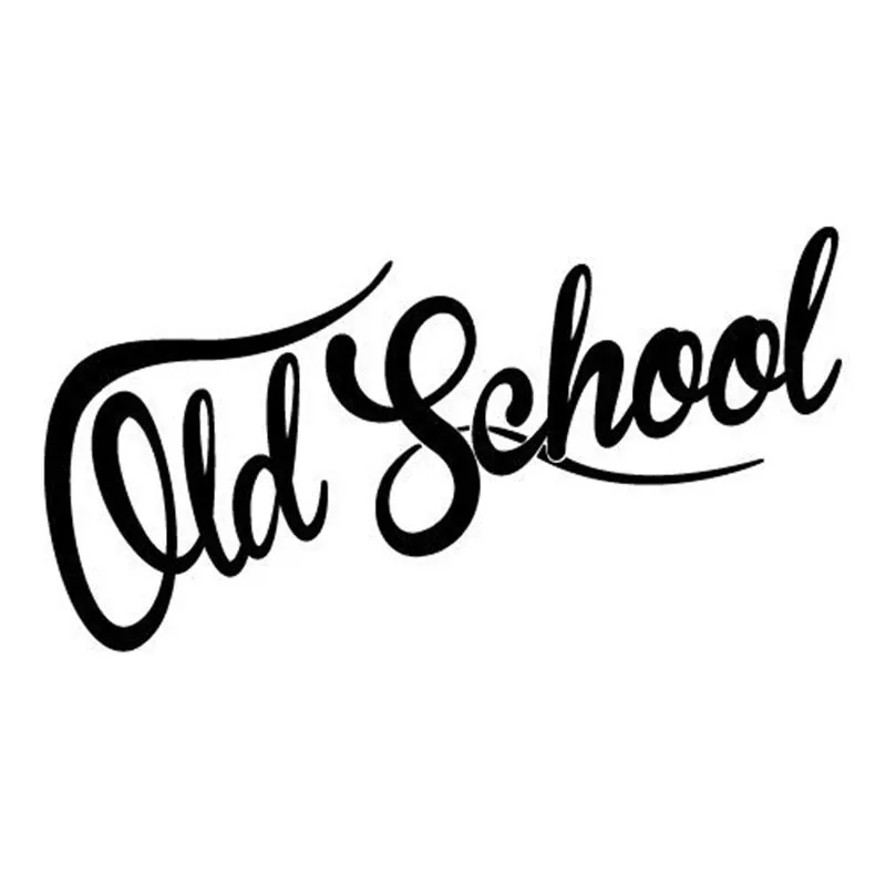 19x7cm black OLD SCHOOL reflective bumper sticker on a car bumper