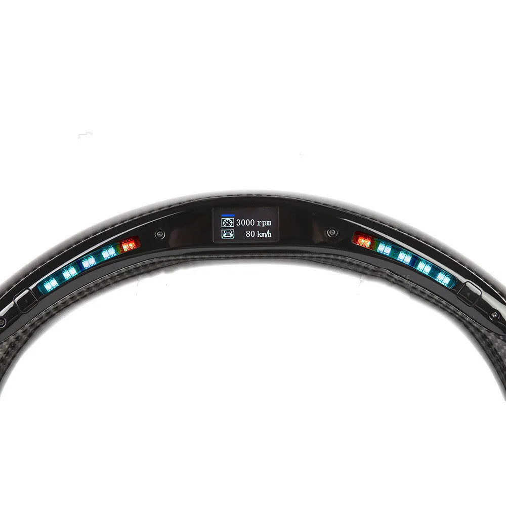 Black carbon fibre BMW steering wheel with LED lighting and heating function for X3 X5 models