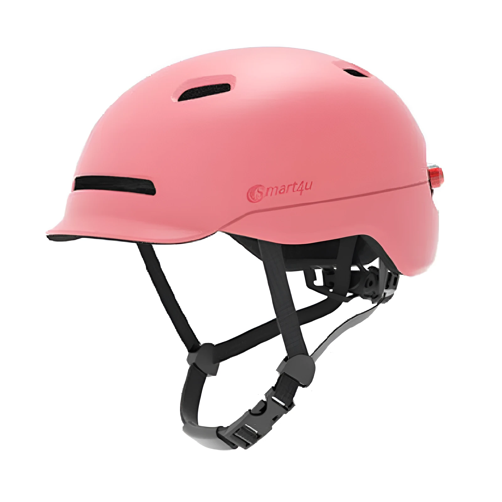 Smart helmet with automatic photosensitive warning lights in black, EPS and PC construction, side view