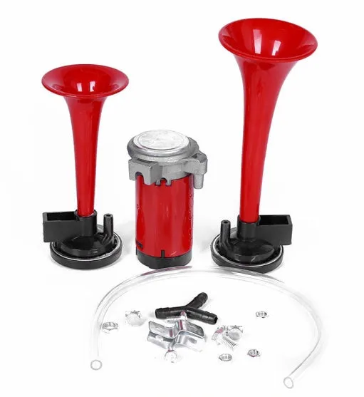 12V motorcycle air horn 105-115dB dual tone black metal for car truck boat