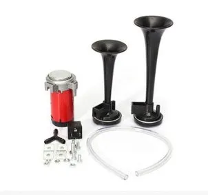12V motorcycle air horn 105-115dB dual tone black metal for car truck boat