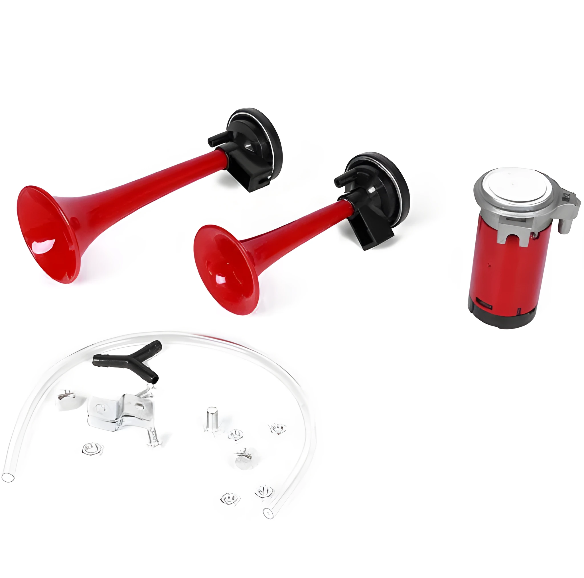 12V motorcycle air horn 105-115dB dual tone black metal for car truck boat
