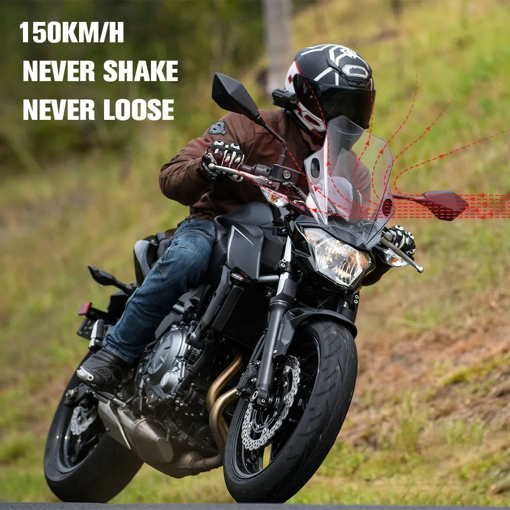 Glass motorcycle windshield for Honda Kawasaki Yamaha Ducati street bike in black 40x40x10cm