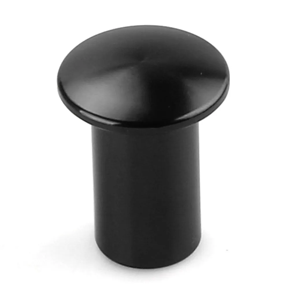 Aluminium alloy handbrake release button cap for car modification in gold, silver, black, blue, and red colours.
