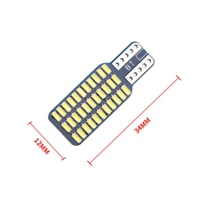 Single-sided T10 33SMD LED licence plate light 12V 6.6W white 12x34mm car light