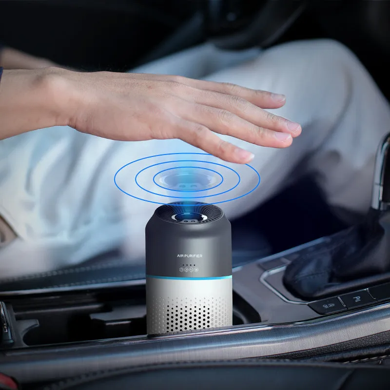 Inductive USB negative ion car air purifier CP01 with H13 composite filter and gesture sensing control