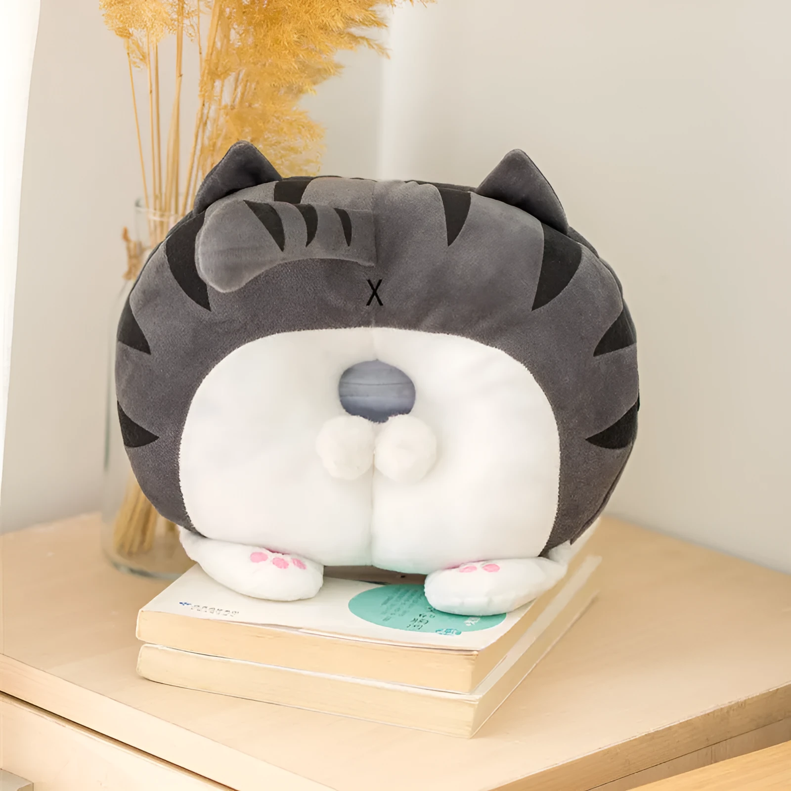 Creative corgi butt plush tissue cover 30x30cm in super soft short plush with PP cotton filling