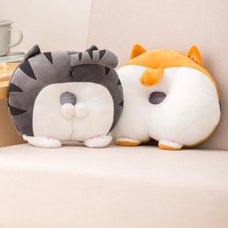 Creative corgi butt plush tissue cover 30x30cm in super soft short plush with PP cotton filling