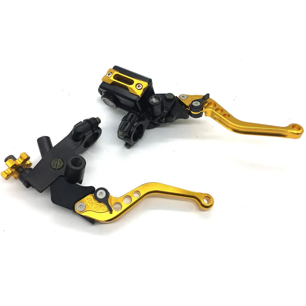 Set of adjustable brake clutch levers for 22mm handlebars in six colour options