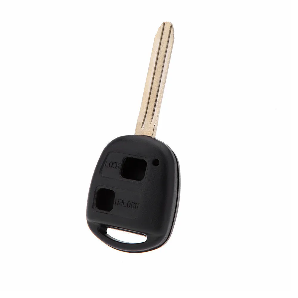 3 button straight key shell replacement in black with uncut metal blade