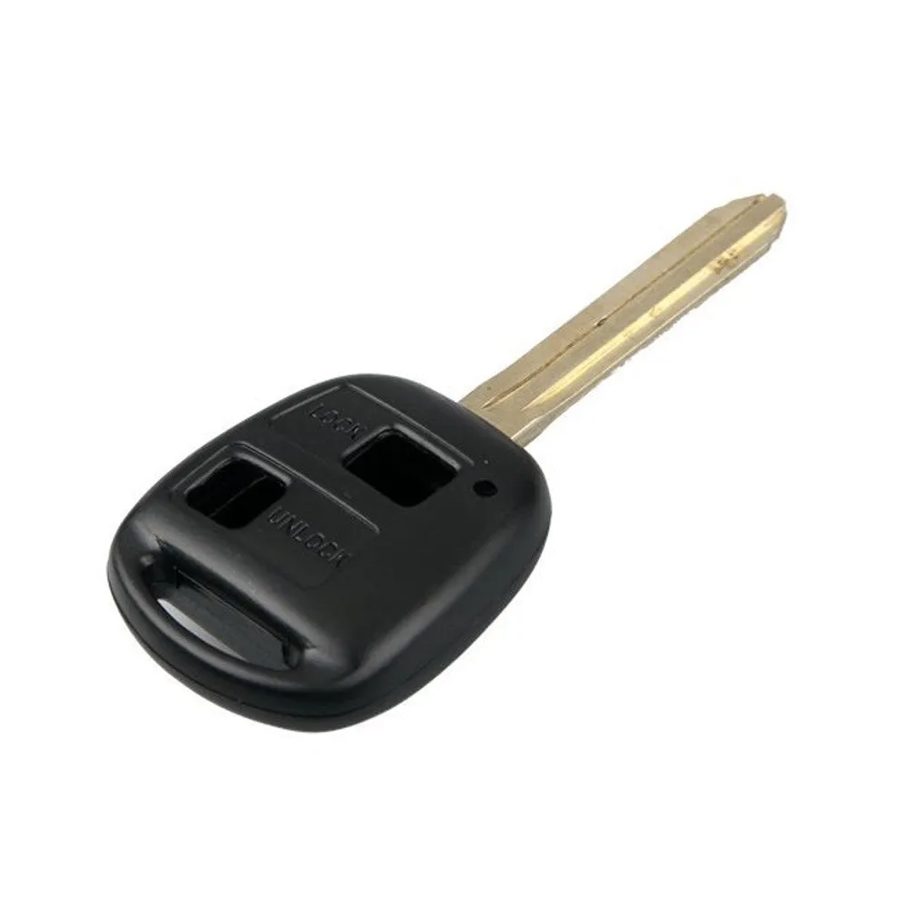 3 button straight key shell replacement in black with uncut metal blade