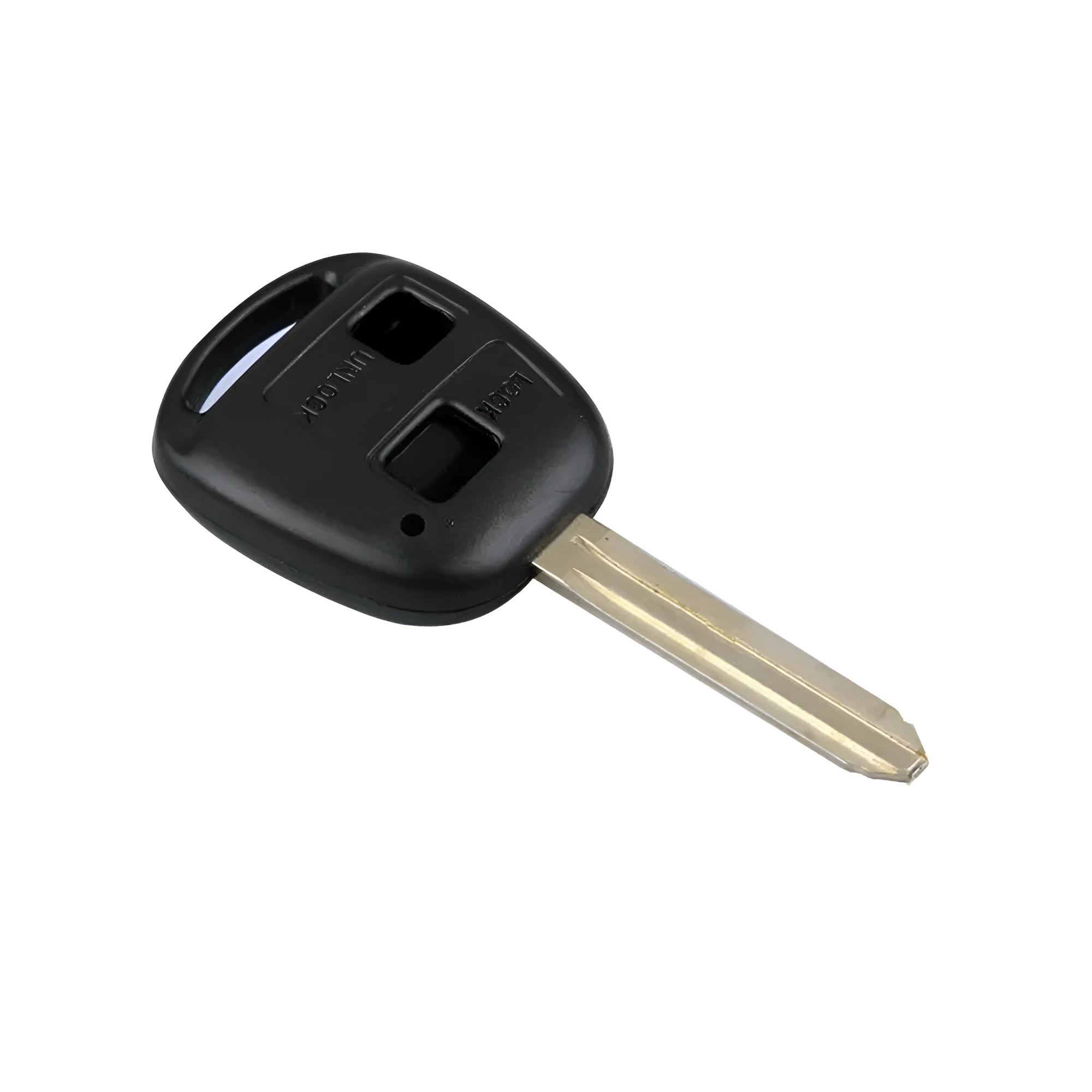 3 button straight key shell replacement in black with uncut metal blade