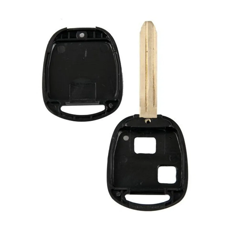3 button straight key shell replacement in black with uncut metal blade