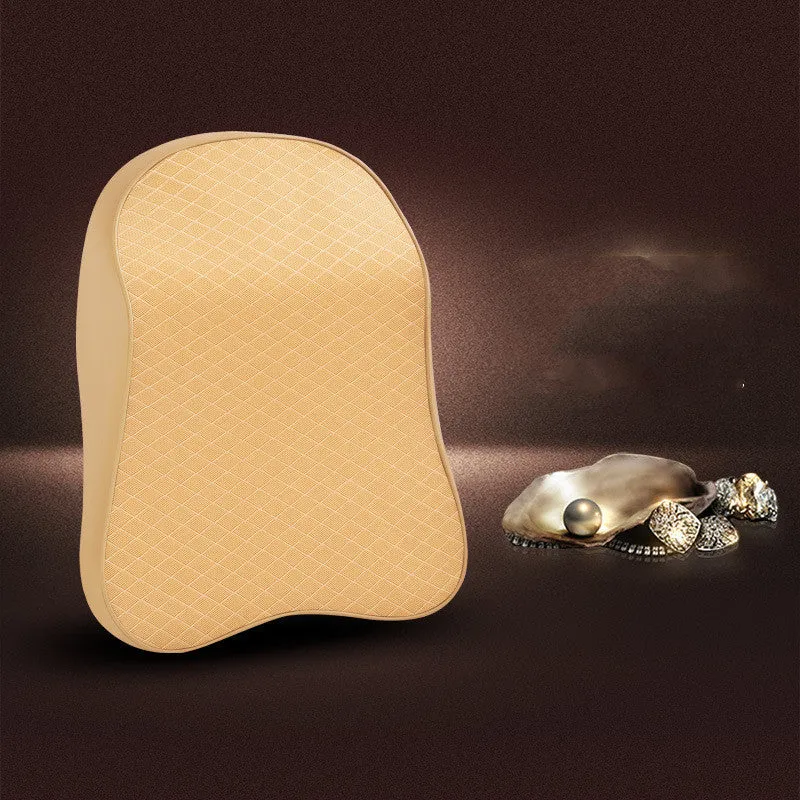 Car seat headrest cushion with memory cotton filler and polyester cover in beige colour
