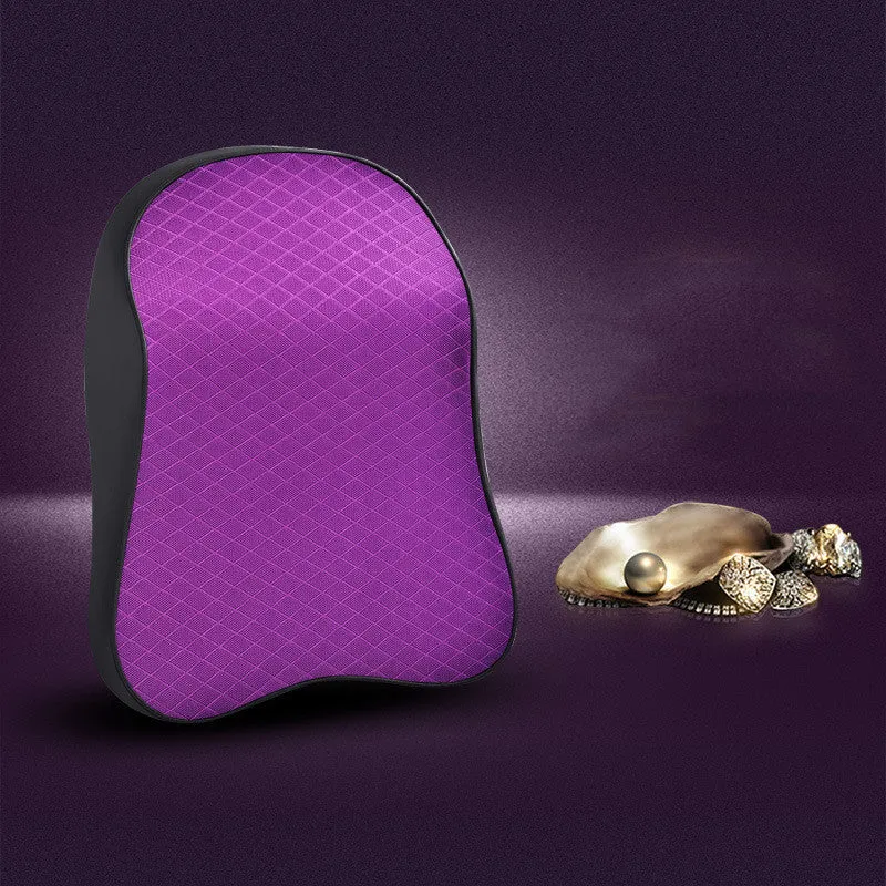 Car seat headrest cushion with memory cotton filler and polyester cover in beige colour