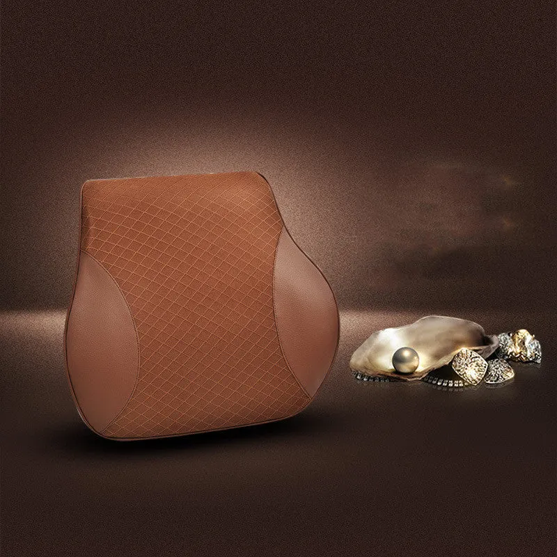 Car seat headrest cushion with memory cotton filler and polyester cover in beige colour