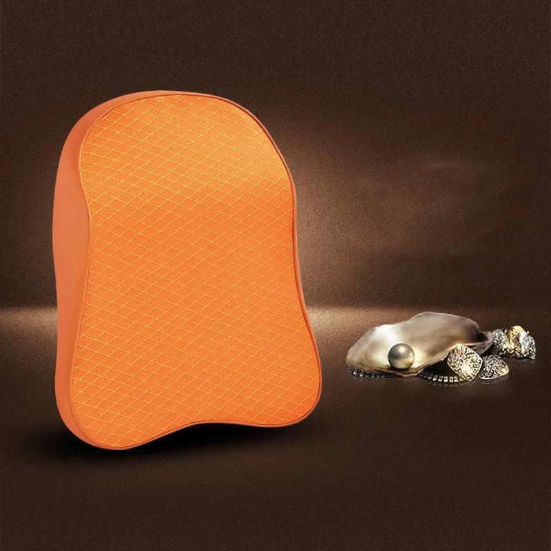 Car seat headrest cushion with memory cotton filler and polyester cover in beige colour