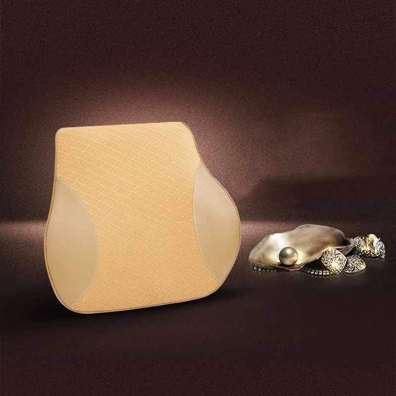 Car seat headrest cushion with memory cotton filler and polyester cover in beige colour