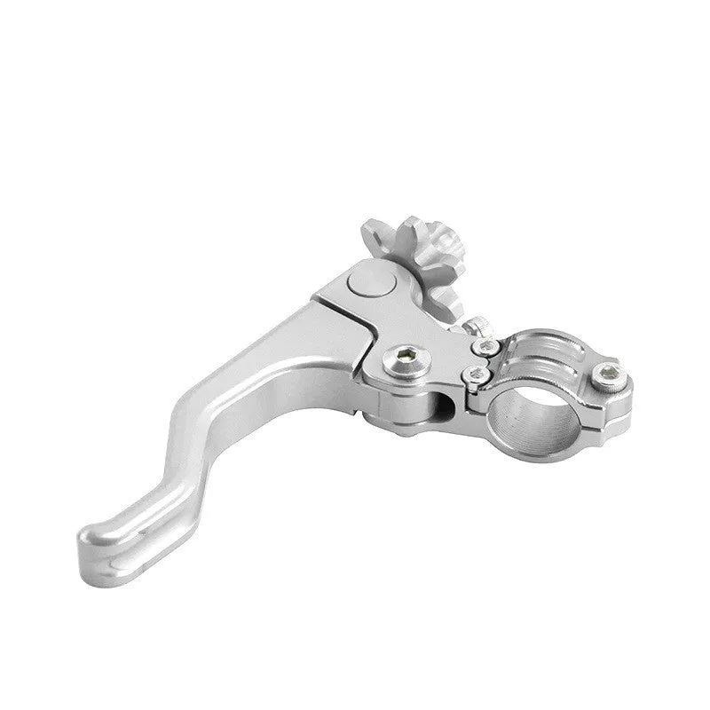 Aluminium motorcycle clutch lever for two-finger operation shown in multiple colour options