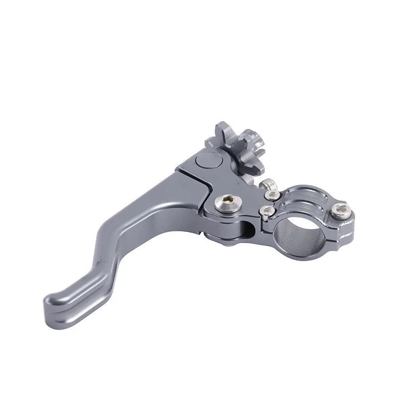 Aluminium motorcycle clutch lever for two-finger operation shown in multiple colour options