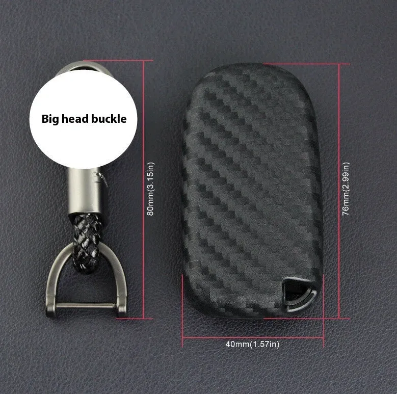 Carbon fibre patterned silicone protective case for Dodge Chrysler Fiat remote car keys.